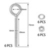 6 Pieces Closed Eye Bolts with Long Handles – Heavy-Duty