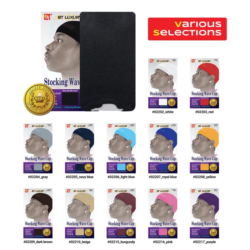 Beauty Town 4 Pcs Thin Stocking Wave Cap Skull Wig