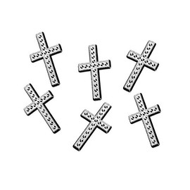 P&D 25 Kreuze Tischdekoration Streu Deko für Kommunion , Konfirmation , Taufe, silber