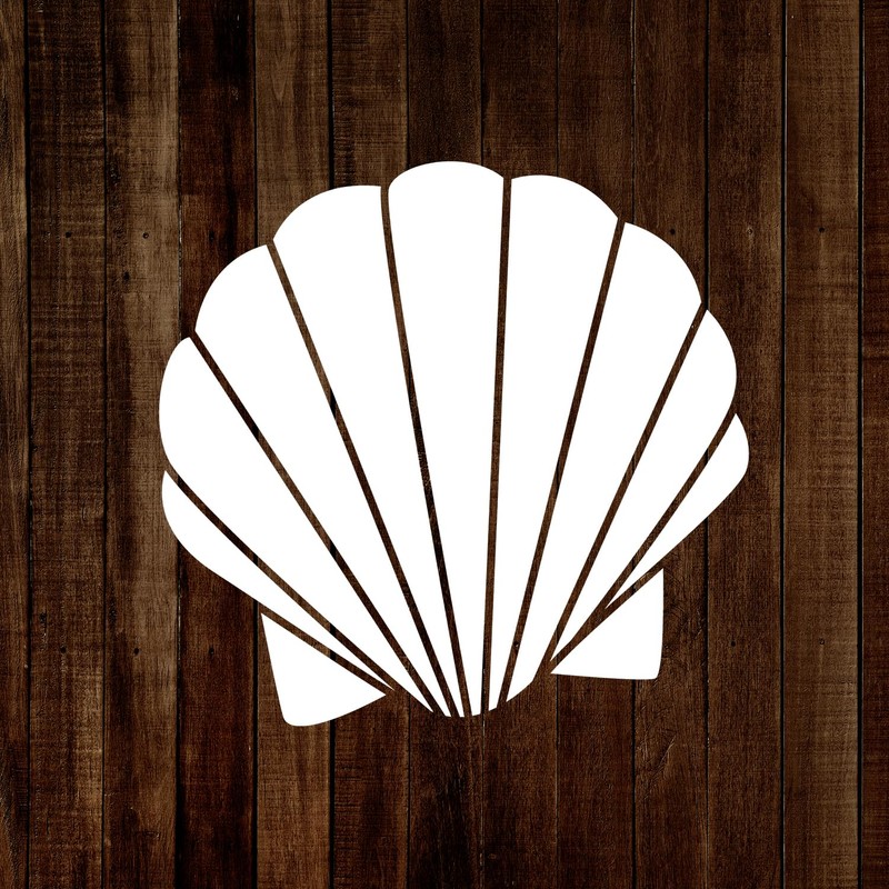 MAGJUCHE Sea Shell Stencil 6 Inches, Reusable Mermaid Seashell Stencil