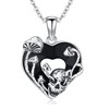 Skull Mushroom Necklace 925 Sterling Silver Gothic Punk Jewelry for