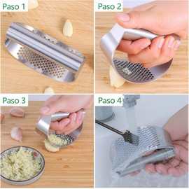 Triturador de Ajo de Tres Piezas, Acero Inoxidable 430