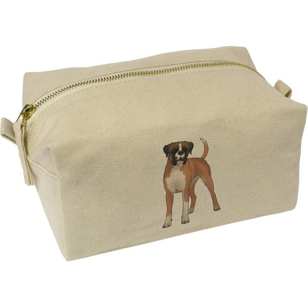'Standing Boxer Dog' Canvas Wash Bag/Makeup Case (CS00032515)