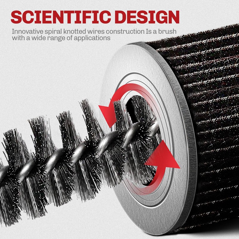 Columpro 6PCS 304 Stainless Steel Bore Brush Copper Pipe Cleaner,