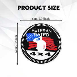 HQRNYP Squatch 4 x 4 Metal Automotive Badge, Car Badges, Wild Man Pattern Rated Car Emblem, Auto Accessories 3D Round Emblem Decal Sticker Fit for Jeep Wrangler Vehicles Trucks SUVs (Veteran Rated)