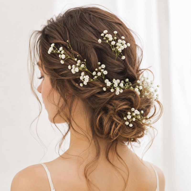 100Pcs Baby’s Breath Flowers, White Gypsophila for Wedding