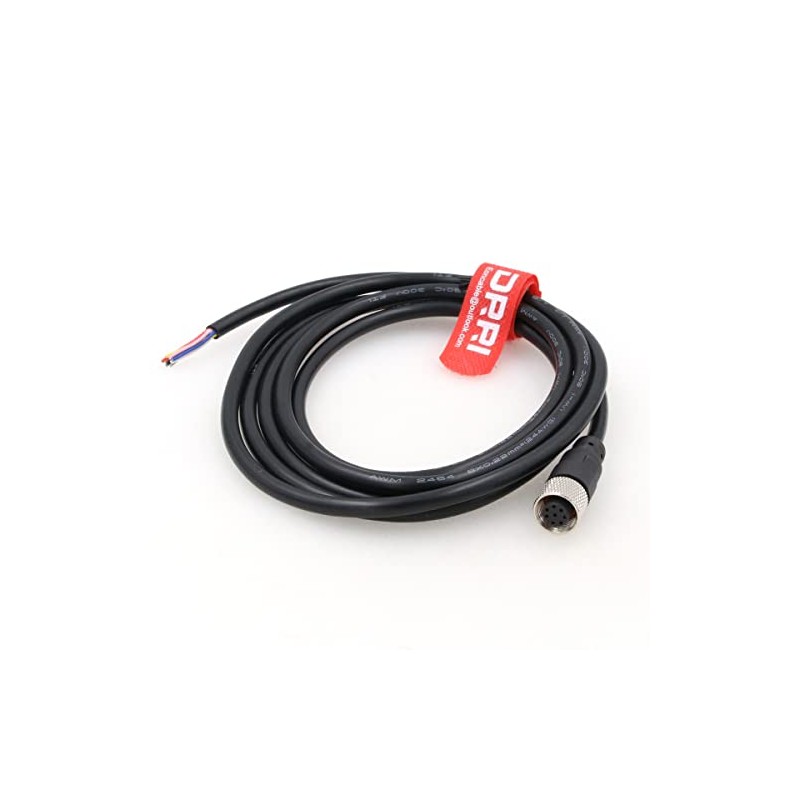 DRRI M12 8-Pin Female Sensor Plug to Fly Line Waterproof