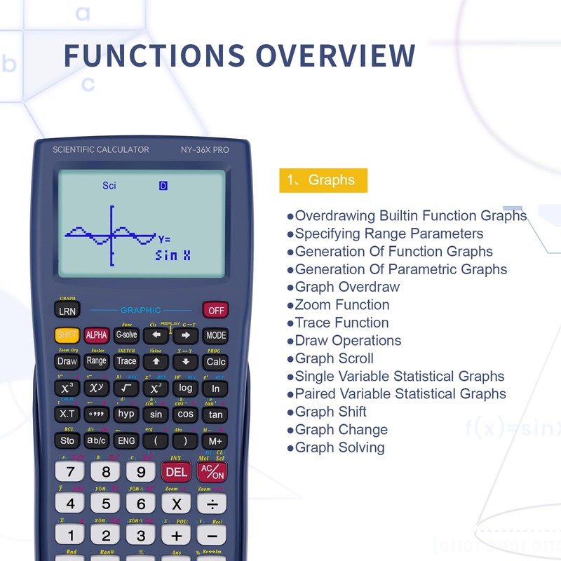Scientific Calculator with Graphing Function, NEWYES 36X Pro Graphic Science