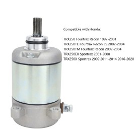 SOARIDER Starter For Honda TRX250EX TRX250X Sportrax 2001-2020 With Relay & Key Switch