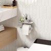 StackTastic Silver Toilet Paper Holder with Shelf - Wall Mount,