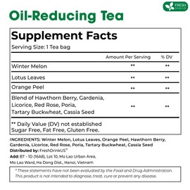 FRESHDRINKUS FRESHDRINKUS, 30 Packs of Oil Reducing Tea, Oil Cleansing for Liver, 10 Herbal Ingredients, Traditional Recipe Tea for Liver, 100% Natural, Easy Brewing, Steep Repeatedly (30 Packs)