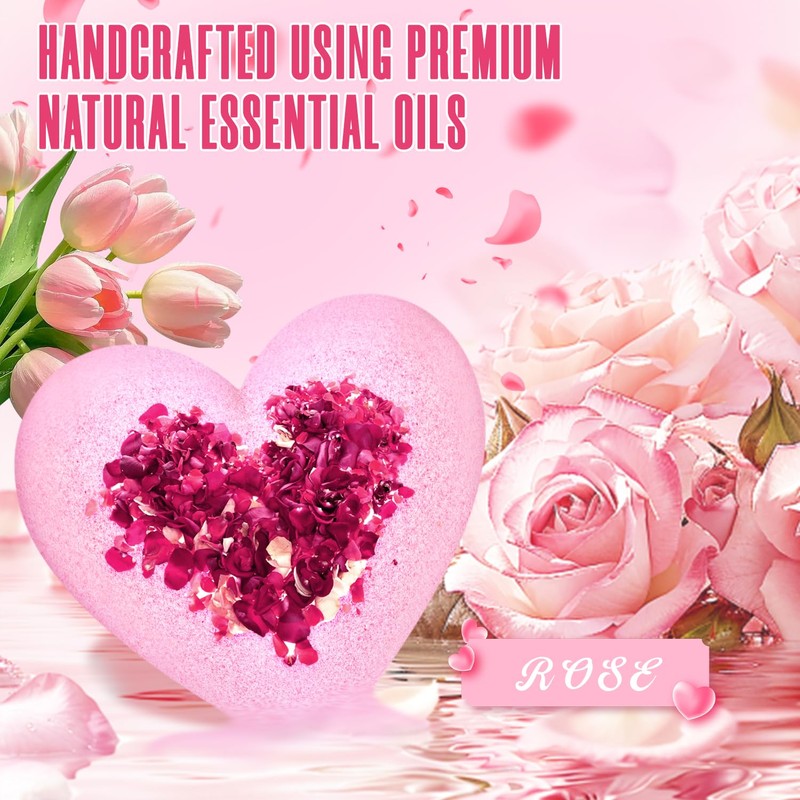 NEWFEIFAN Bath Bombs for Women, XXL Rose Essential Oil, Gifts
