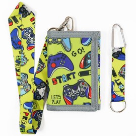 ZHONYEE Kids Wallet with Lanyard for Boys Ages 4-12 Trifold Toddler Wallet Zippered Coin Pocket Card Holders for Children Birthday Gifts