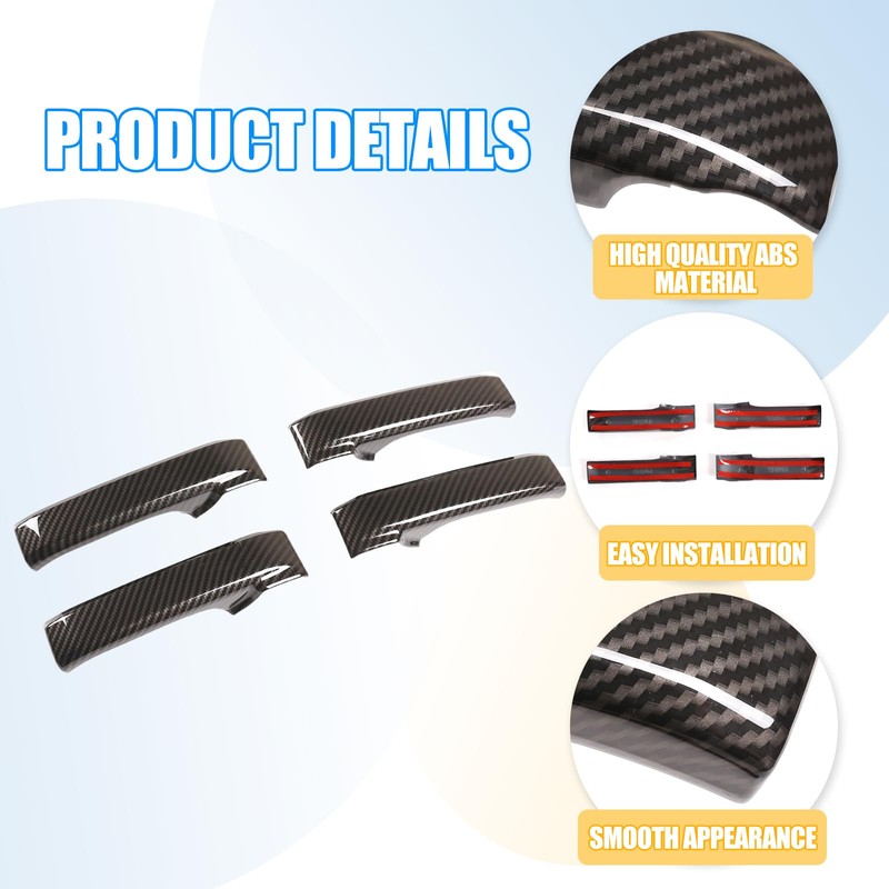 LLKUANG ABS Carbon Style Car Inner Door Handle Decoration Cover