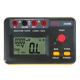 EITAI3440B Digital Insulation Resistor, Insulation Tester, 500V /1000V /2500V, 0.5MΩ~50GΩ, AC 0V ~ 600V, Manufacturer Direct Sale, Digital MegaOhm Meter, Insulation Resistance Measurement, AC Voltage