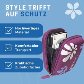 PEDEA Hardcase Kameratasche für Kompaktkamera schwarz, passend für Canon IXUS 145, 160, 165 / Canon PowerShot G7 X, SX610 HS / Panasonic DMC-TZ41, DMC-TZ58 / Sony DSC-HX90, RX100 III, TX30, W810