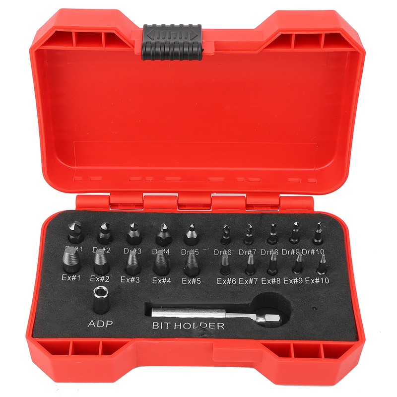 22PCs Screw Extractor Left Hand Thread Tool Set Durable Hardware