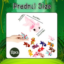 YcsRnn 3D Printed Axolotl, 3D Printed Animals, 3D Printed Toys – 12Pcs Flexible Sensory Figures for Play, Display and Stress Relief, 5x3x2.5cm PLA Collectibles