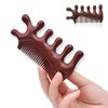 WKRTDY Wooden Scalp Massage Comb, Sandalwood, Wide Teeth, No Static