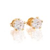 Aretes Cristal Zirconia de 5mm - Chapa de Oro Calidad