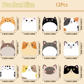 Lxtness Colourful Cartoon Animals Sticky Notes, Pack of 12 Cute Sticky Notes, Sticky Notes Set, Notes, Funny Sticky Notes Tabs for Gifts, Home, Office, School