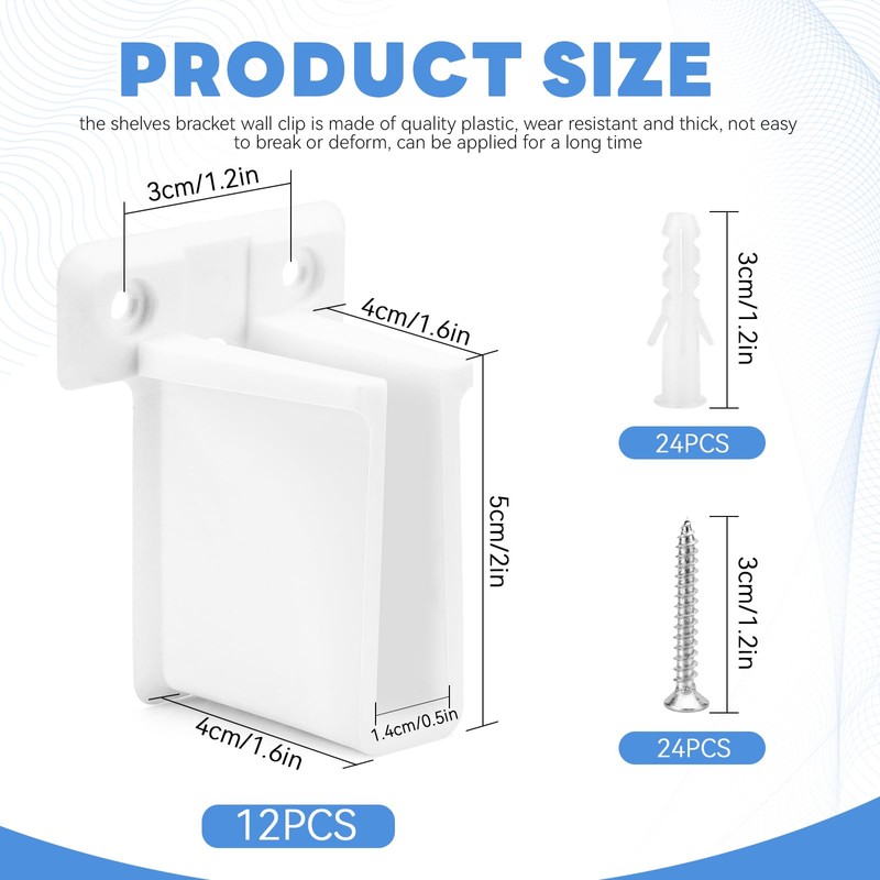 12 Pack Wire Shelf End Bracket, Closet Shelf Brackets Wire