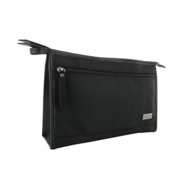 Jean Louis David – Kosmetiktasche für Herren, groß, Schwarz – Reißverschluss, Schwarz, Klassisch