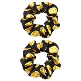 Women Girls Soccer Hair Band Football Hair Ties Hair Scrunchie Sport Hair Accessories Elastic Ponytail Holder 2 Pack TSFD29 (Softball)