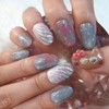 Summer Sunguri cat handmade nail tips - Short Square /