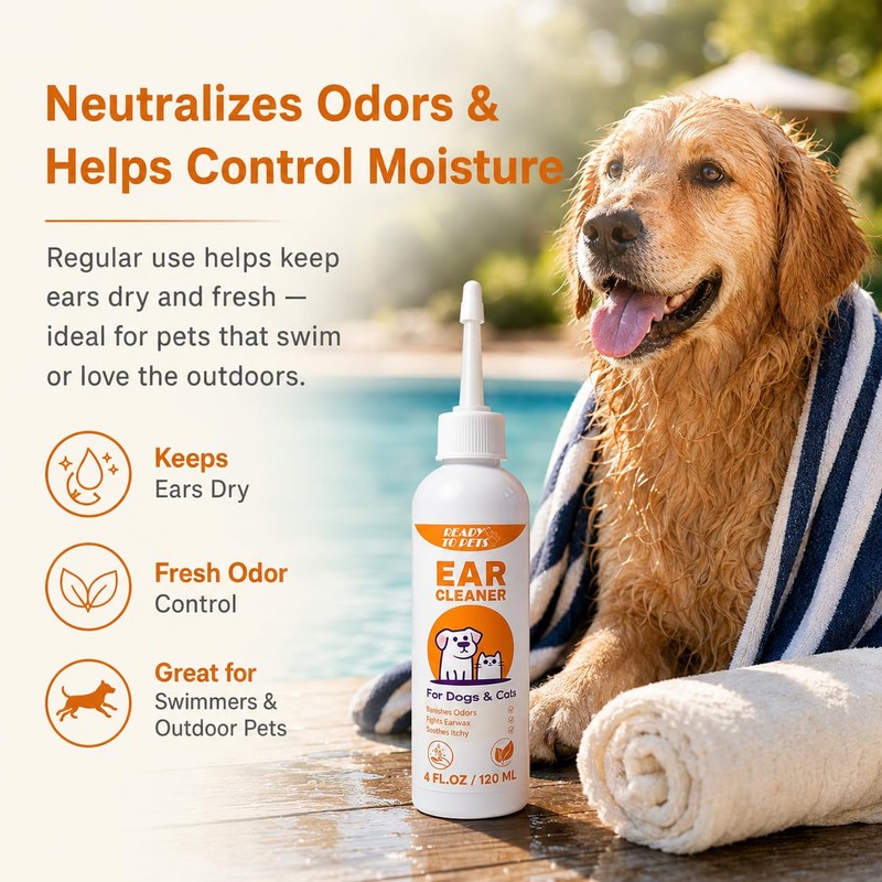 READY TO PETS Ear Cleaner – Otic Ear Care Solution