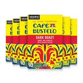 Café Bustelo Dark Roast Coffee, 10 Ct. K-Cup pods (Pack of 6)