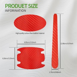 Tecledsn 8PCS Car Door Handle Scratch Protectors, Carbon Fiber Car Door Handle Cover Anti Scratch Car Stickers, Universal Car Accessories Car Door Handle Bowl Sticker for Most Cars, Trucks, SUVs (Red)