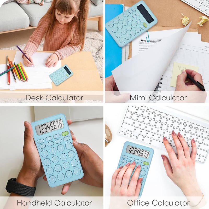 Basic Cute Calculator Four Function for Teachers Students Basics Office,