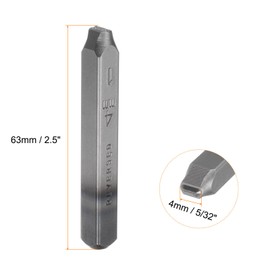 sourcing map 9pcs Number Stamp Set 5/32" 4mm Reverse Punch High Tool Steel 0-9 Punch Press Tools Metal Stamps Set Hammer Hand Punch for Metal Plastic Wood Leather Brass Stamping