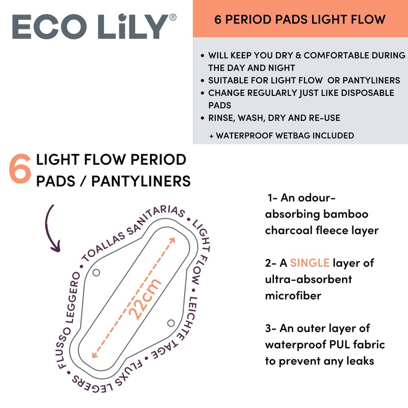 Eco Lily® Reusable Sanitary Pads - Sanitary Towels - Period