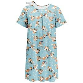 Deyeek Womens Hospital Nightgowns Tear Away Snap Open Back Dress Post Surgery Adaptive Clothing Soft Patient Gowns L