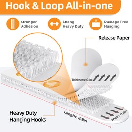 Summerbrite Picture Hanging Strips Heavy Duty, Damage Free Hanging Picture Hangers, Picture Hanging Kit, Hanging Hooks without Nails, Large Adhesive Tape Wall Strips 32-Pairs(64 Strips)