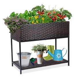 WONDER GARDEN Raised Garden Bed-Planter Box - Elevated Raised Garden Beds Outdoor with Legs & Storage Shelf for Vegetables Flower Herb Backyard Patio
