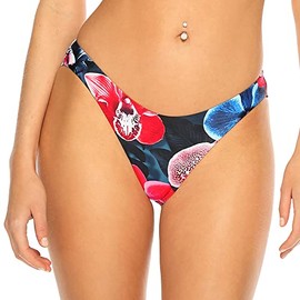 RELLECIGA Women's swimwear, bikini bottoms, Brazilian cut bikini bottom, Tropical Orchid, L