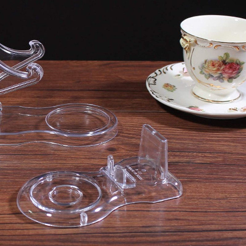 Zmmyr 8 Packs Acrylic Display Stands Tea Cup Saucer European