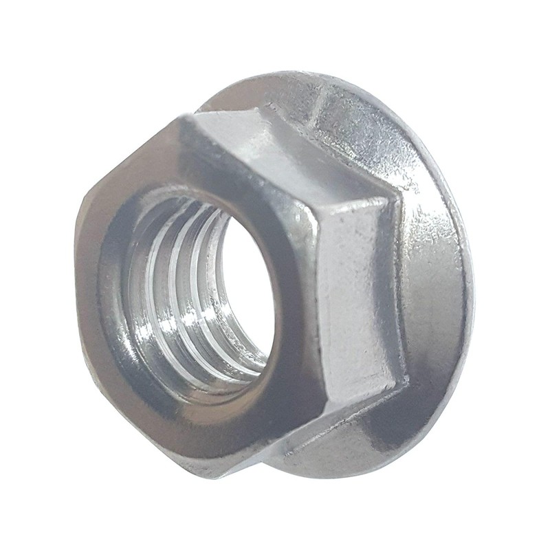 Fifty (50) 1/4-20 Zinc Plated Serrated Flange Hex Lock Nuts
