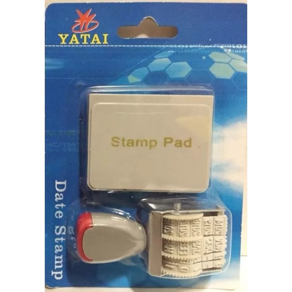 Yatai Black Ink Pad + Rubber Manual Set Date Stamp