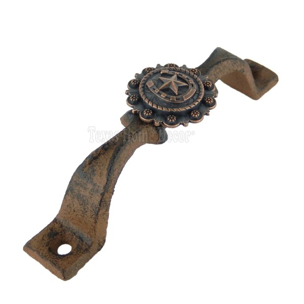 Unbranded Horseshoe Star Handle Copper Concho Door Drawer Pull Cast