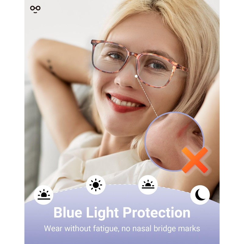JOLISU 5-Pack Ultra-Light Slim Frames Blue Light Glasses - Classic