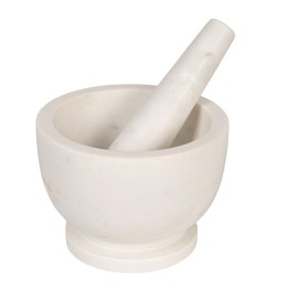 Creative Co-Op Marble Mortar and Pestle, White