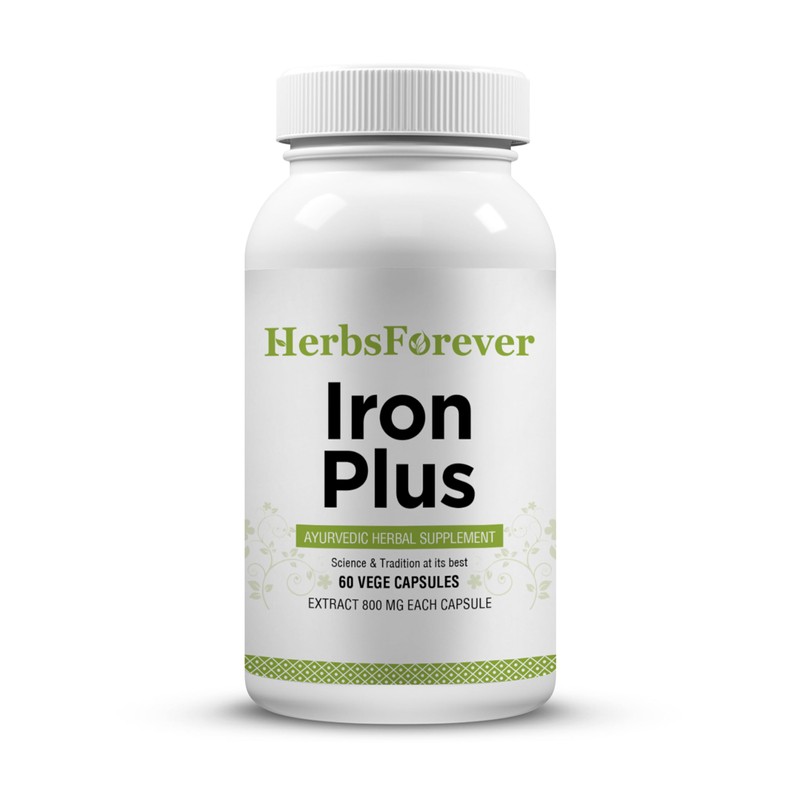 Herbsforever Iron Plus Capsules Supplement Promotes Iron Level 60 Capsules