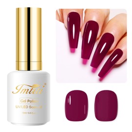 Imtiti Red Gel Nail Polish, 15ML Cherry Chutney Red Gel Polish Autumn Winter Burgundy Gel Nail Polish Soak Off LED UV Nail Gel Polish DIY Nail Art Starter Manicure Salon Gel Nail Kit