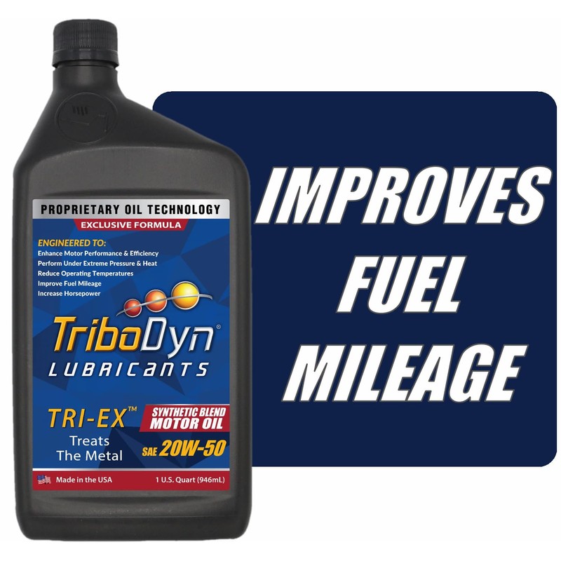 TriboDyn Tri-Ex Synthetic Blend Motor Oil (20W-50, 2 Quart Pack)