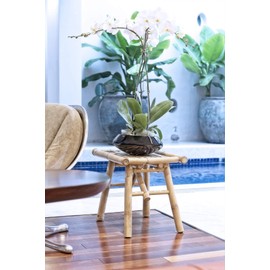 boohugger Bamboo Side Table - Stool - Plant Stand - Accent Table - Indoor/Outdoor Use