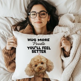 Poecinvi Poodle Dog Pillow Covers 18x18 Double-Sided, Poodle Gifts for Women, Dog Mom Lovers Owners Gifts for Women Throw Pillow Covers for Couch Bed Home Bedroom Living Room Decor